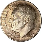 1964-D Roosevelt Silver Dime Circulated 90 Percent Silver 10c US Coin