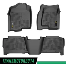 Floor Mats Fit For 1999-2006 Chevy Silverado/GMC Sierra Crew Cab TPE Liners