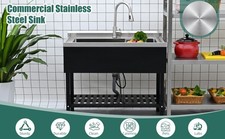 Utility Sink Balck Commercial Watersink 40'' huge DOG washing station