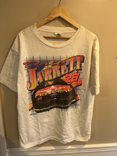 Dale Jarrett Nascar Mens Graphic Tee White XL Racing Shirt Vintage