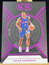 Ausar Thompson 2024-25 Panini Noir 05/25 Pink Icon Edition Pistons #118