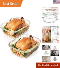 Elegant 80 Oz Glass Food Storage Containers Set - Airtight  Leak Proof - 4 Pc
