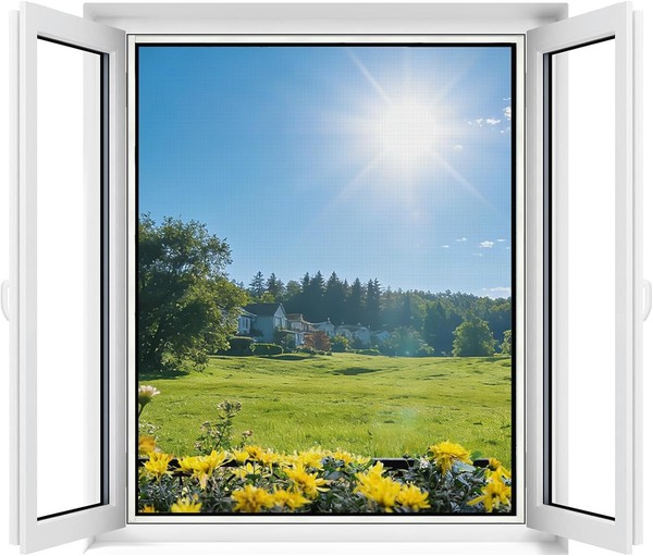Fliegengitter Fenster Insektenschutz Zuschneidbar 150 X 180 Cm Schwarz Ohne-image