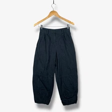 House of Harlow 1960 Cropped Pants Womens XS Black Leaf High Waist Trousers Boho