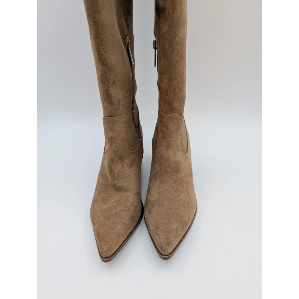 Botas Anne Klein Wei para mujer punta hasta la rodilla gamuza marrón talla US6 EU37 Foto 2 de 4