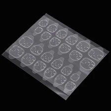 20 Sheets Press on Glue Tabs Clear Nail Adhesive Double- Side Sticker
