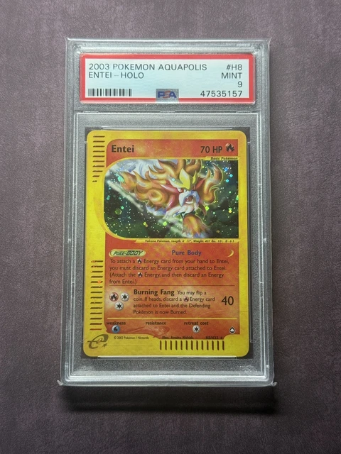Pokemon Entei Aquapolis Holo Psa 9 Mint #H8 2003