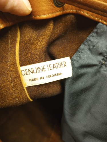 Vintage Le Donne Real Leather Multi Pocket Backpack Drawstring Distressed Brown - Picture 9 of 13