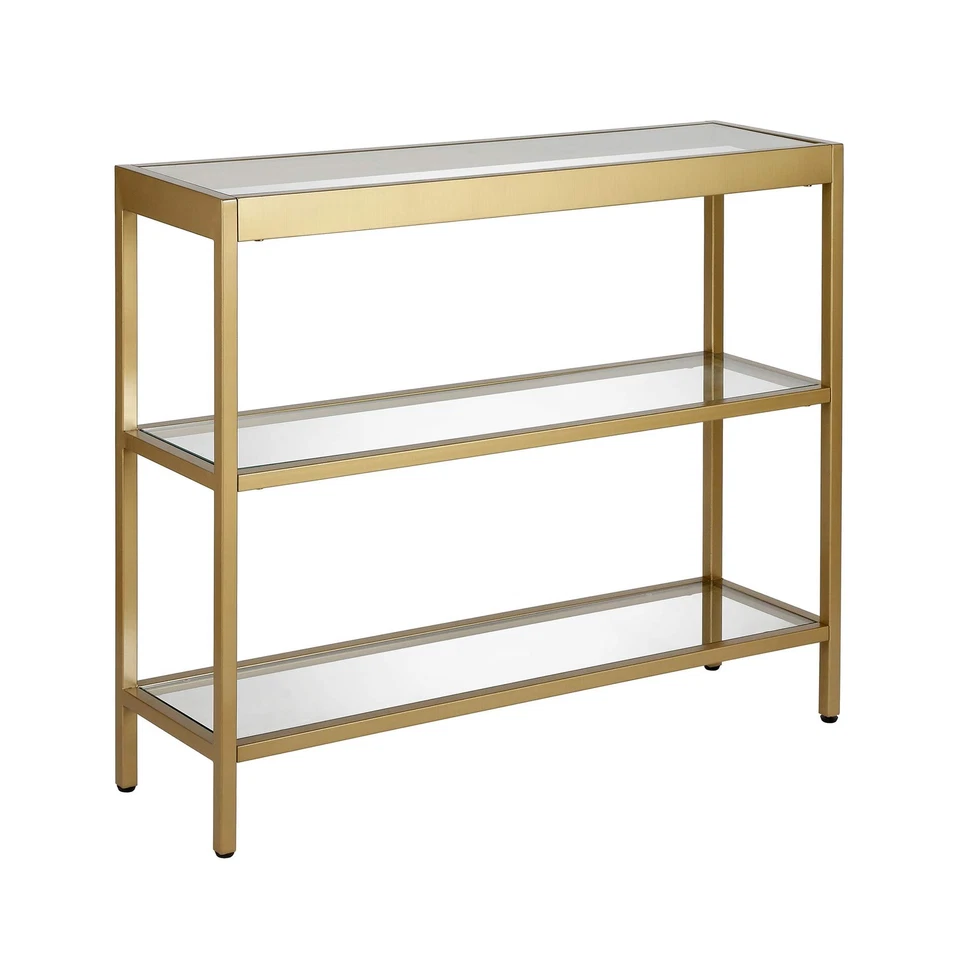 36" Wide Rectangular Console Table in Brass, Entryway Table, Accent Table for... - Image 3 of 4
