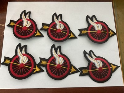 Wings and wheels full color patch set 6 pieces all new full size Right  arrow