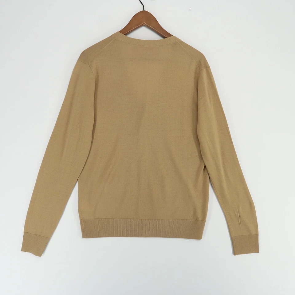 Dsquared2 Sweater Mens Medium Tan Wool Cardigan Button Up Pockets Lightweight - Image 2 of 4