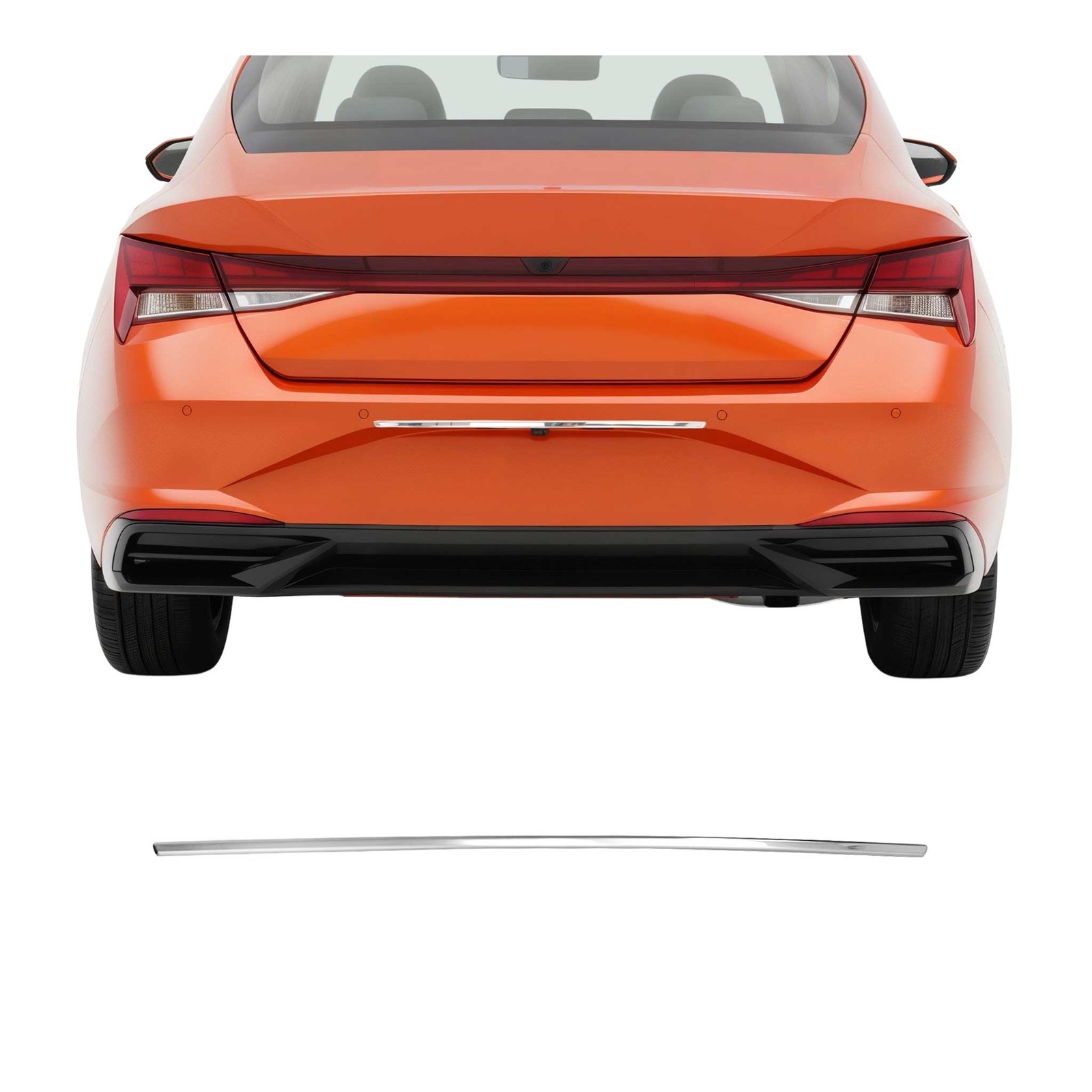 Poignée de coffre pour Hyundai Elantra SD 2021-2026 : habillage inox prêt à poser