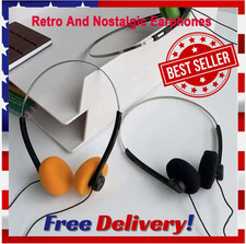 Orange Retro Over-Ear Headphone Vintage Underwire Headphone for Walkman