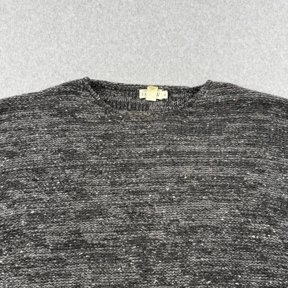 Винтажный J Crew свитер мужской XL серый коренастый трикотажа 100% шерсти Crewneck пуловер - Изображение 2 из 4