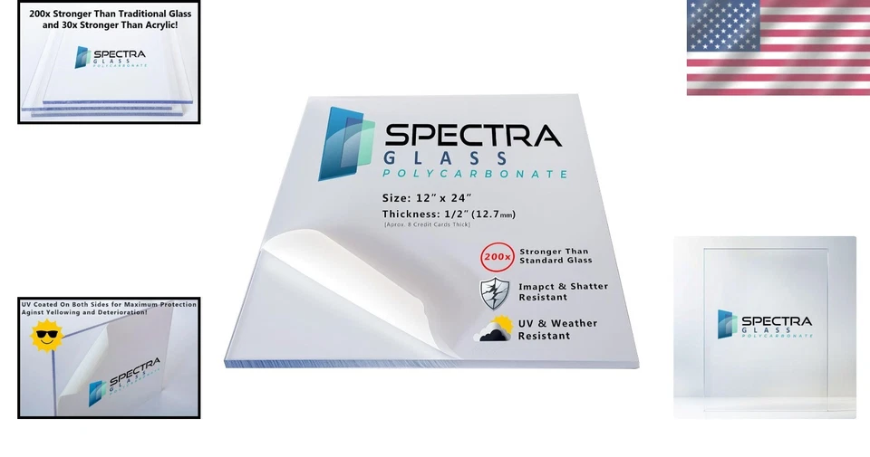 Lightweight and Durable Polycarbonate Sheet - Weatherproof 12" x 24" Dimension - Image 2 of 4