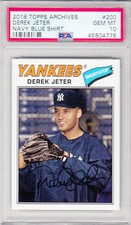 2018 Topps Derek Jeter Navy Blue Shirt w/Signature Card #200 PSA 10 