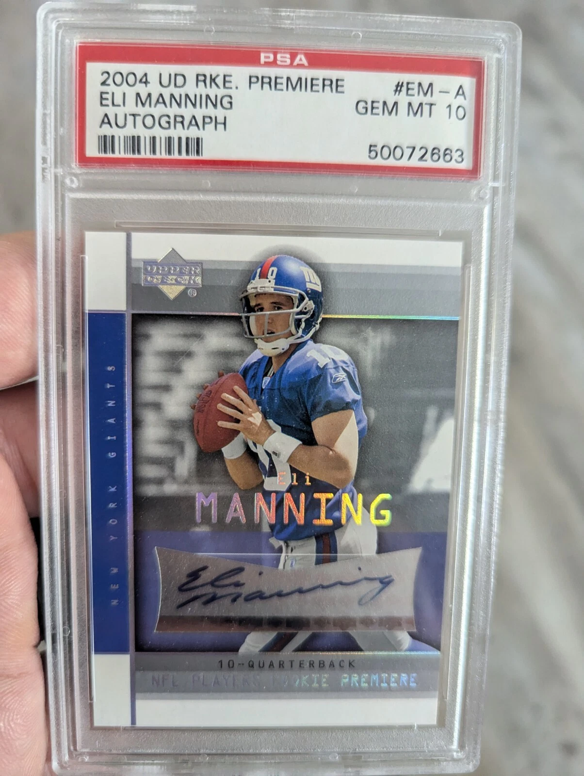 Eli Manning Upper Deck Rookie Premiere Autograph #EMA Base