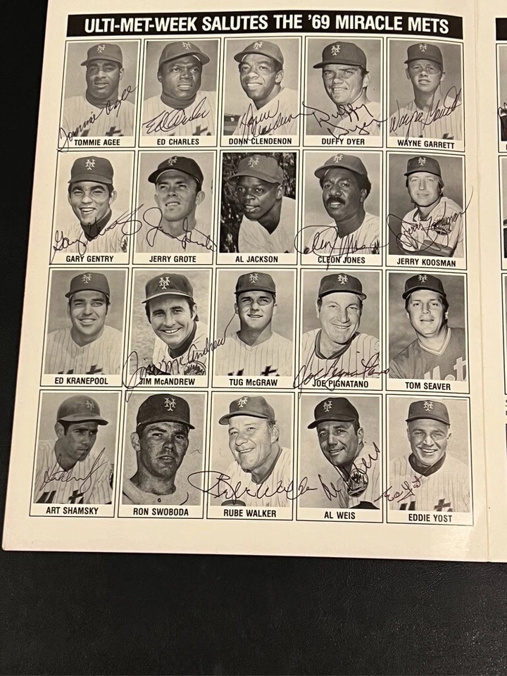 New York Mets Miracle Mets 1969 Ulti-Met-Week Program Hand Signed - Image 3 of 4