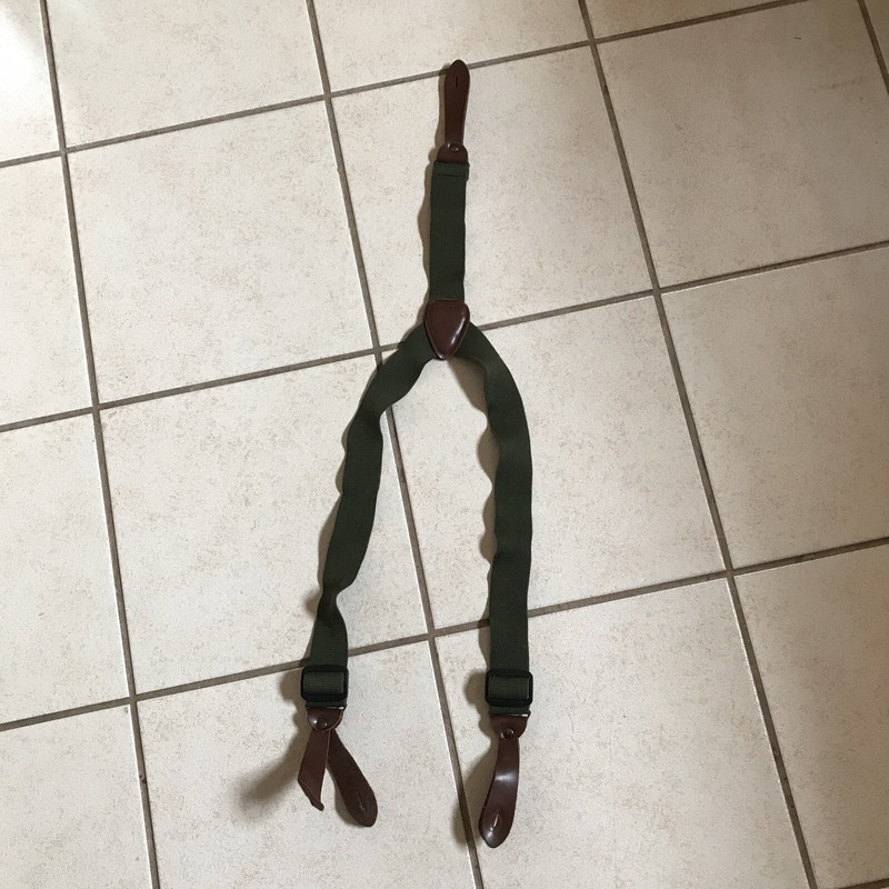 Allen Y-Back Chest Wader Suspenders Adjustable 1 1/2" Green Nylon Webbing