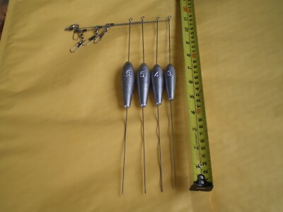 4 PCS. BOTTOM BOUNCER SINKER 6,5,4,3 OZ. W/S.S. WIRE 045X11''LEGX4''ARM 1 EA.  