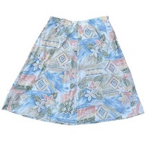 Plus Size A-Line Midi Skirt Size 14 Vintage Pastel Floral Print