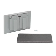1-Gang Duplex Outlet Metallic Weatherproof Cover, Gray