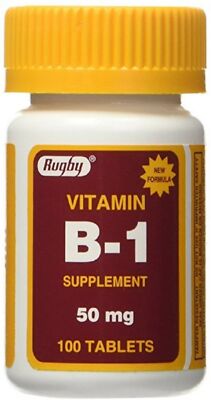 Rugby Vitamin B-1 Tablets- 50 mg- 100 Count