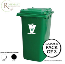 Wheelie Bin Decal Sticker Ska 2 Tone Madness band Our House Number. Pack of 3