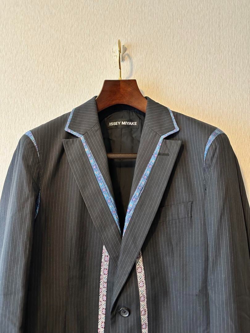 ISSEI MIYAKE men's 06AW Piping Tailored Jacket size M black ISSEI MIYAKE men's 06AW Piping Tailored Jacket size M black