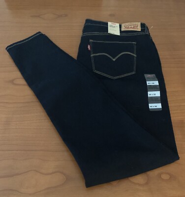 $70 Levi's Women Modern Shaping Skinny Jeans Dark Blue High Rise 14M -16M