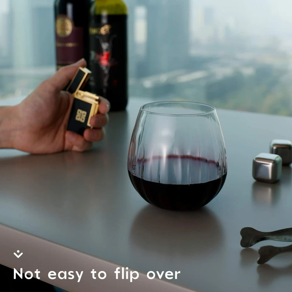 Conjunto de 4 taças de vinho tinto sem haste (12 oz) inquebráveis - Imagem 4 de 4