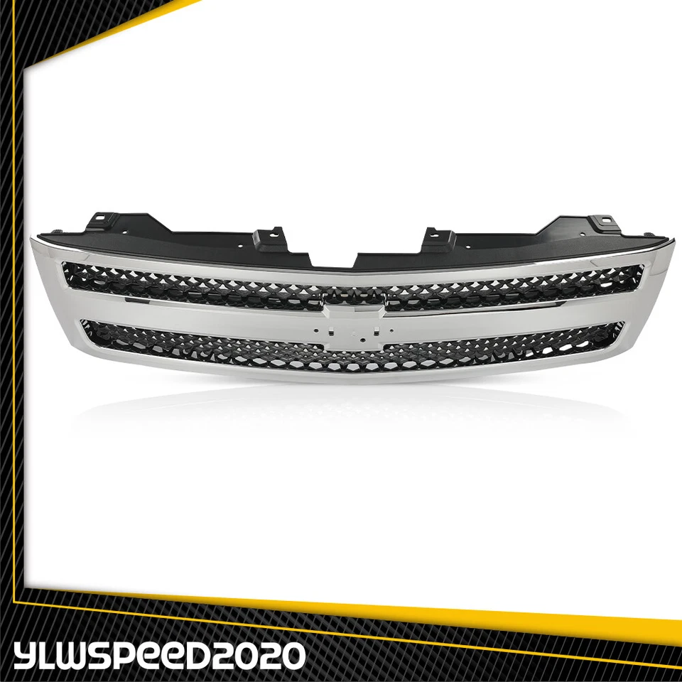 Front Bumper Grille Grill Insert Chrome Fit For 2007-2013 Chevy Silverado 1500 Foto 4 de 4