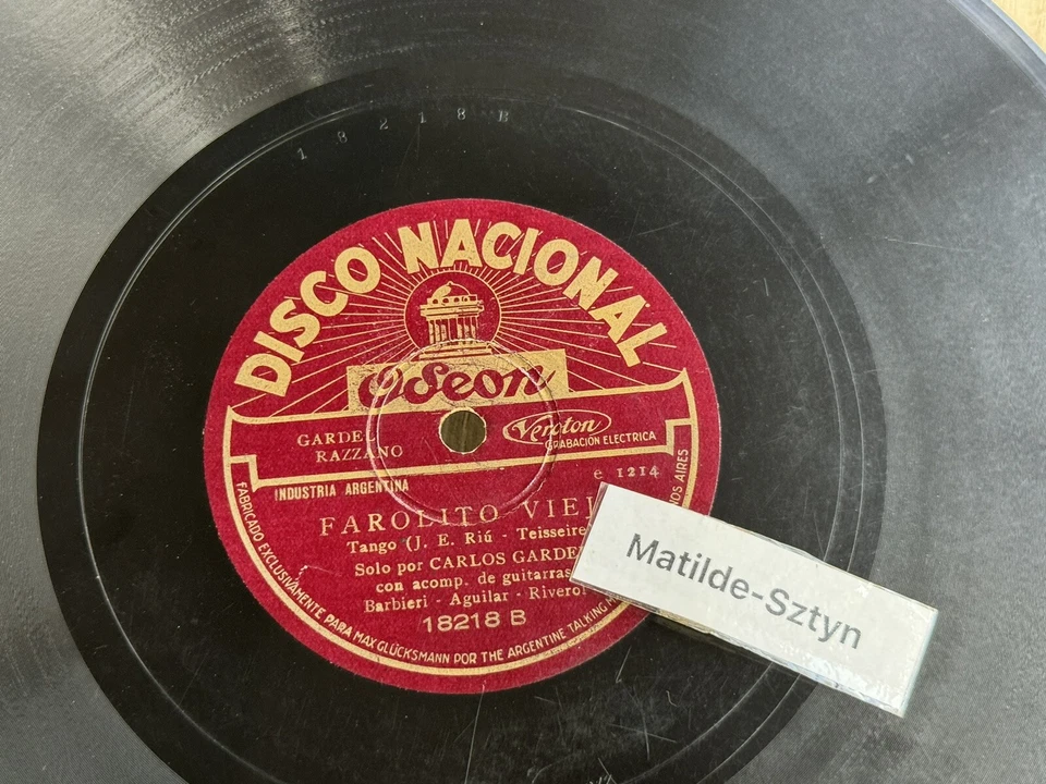 CARLOS GARDEL Caminito/Farolito Viejo NACIONAL 18218 78RPM Argentina Tango Hear - Image 4 of 4
