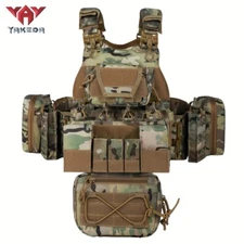 YAKEDA Tactical Vest with PALS System, Full Protection MOLLE Outdoor Vest