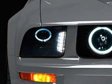For 2005-2009 Mustang With Halogen Led Raxiom Halo Projector Headlights Black