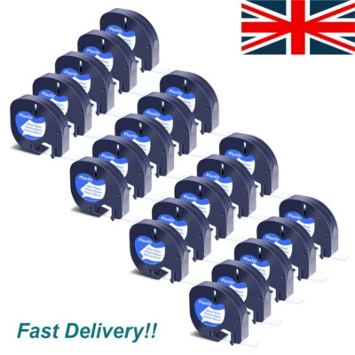 Compatible Dymo LetraTag Refill White Plastic 91201 Label Tape 12mm LT-100H 100T