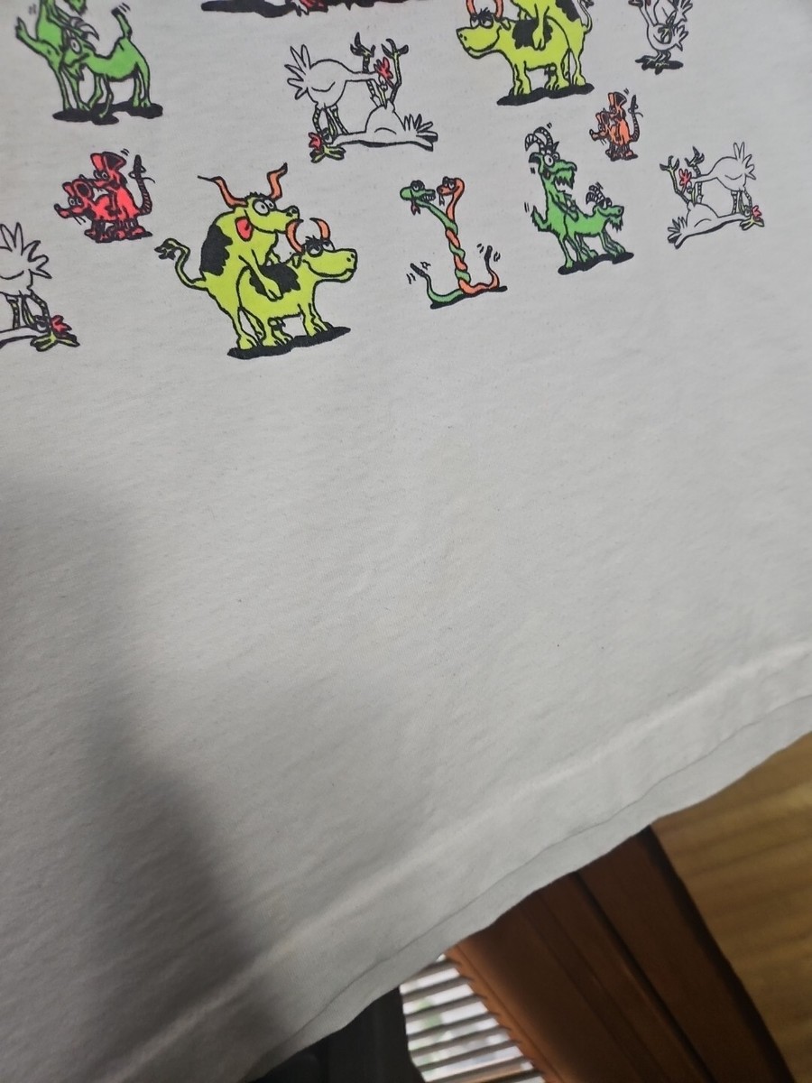 True Vintage 80s Animal Lust Sex Positions Funny Joke Art Tee T