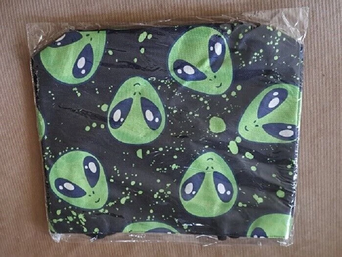 Nuevo Bolso de Yute Verde Caras Alienígenas Grande Bolso de Hombro ET Bolso de Mano de Compras Foto 2 de 3