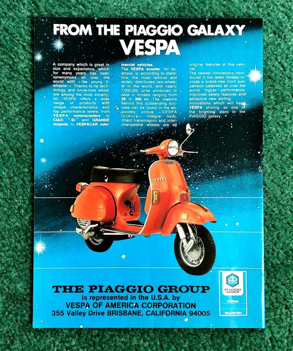 ORIGINAL 1981 1982 VESPA P200E SCOOTER 3-PAGE AD P200 PX200 200
