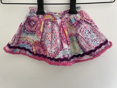 TCP Baby Girls Colorful Patterned Elastic Waist Pull On Cotton Skort Multi 6-9 M