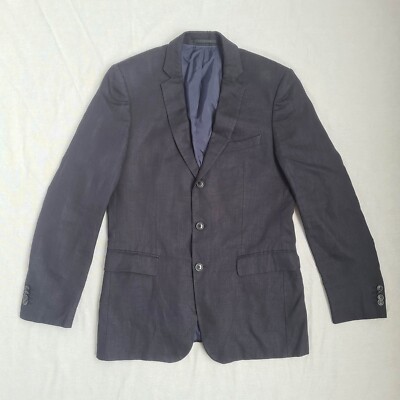 Hugo Boss Selection Herren Sport Mantel Pure 100% Leinen Gr. 40 L Blazer 3 Knöpfe