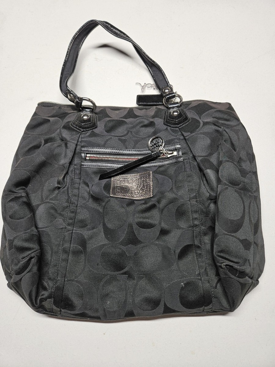 Coach Black Vintage Handbag Poppy Collection Jacquard Series. | eBay