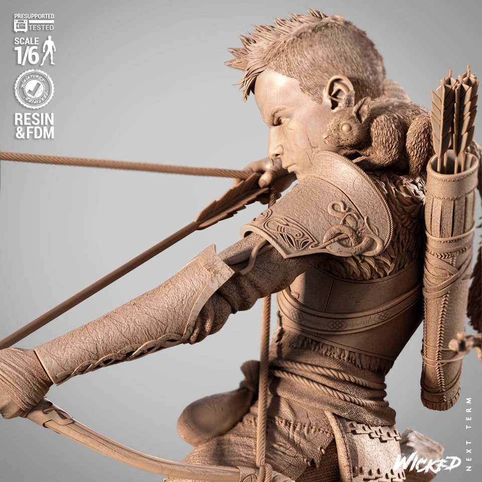 3D Printed 16K WICKED - GOD OF WAR Atreus Sculpture  Fan Made  Up to 350mm - Image 3 of 4