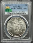 1891-CC VAM-3 SPITTING EAGLE TOP-100 MORGAN SILVER DOLLAR PCGS MS63+ CAC 07XECA6