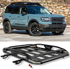 Roof Racks Cargo Basket Cross Bars w/ LED Lights For Ford Bronco Sport 2021-2026