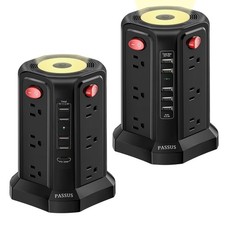 Surge Protector Power Strip with USB Ports and Night Light, 10FT Extension Co...