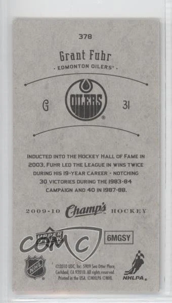 2009-10 Upper Deck Champ's Grant Fuhr #378 HOF - Image 2 of 2