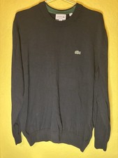 Lacoste Men  s Size XL Black Crewneck Long Sleeve Cotton Knit Pullover Sweater