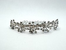 Vintage Rhinestone Starburst Silver Tone Prom Wedding Formal Hair Comb 3.75  