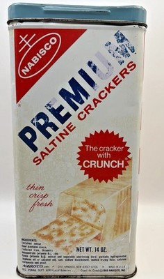Vintage 1969 Nabisco Saltine Cracker Tin 14 Oz w Lid